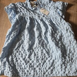 NWT Simply Southern Blue Crinkle Top XL